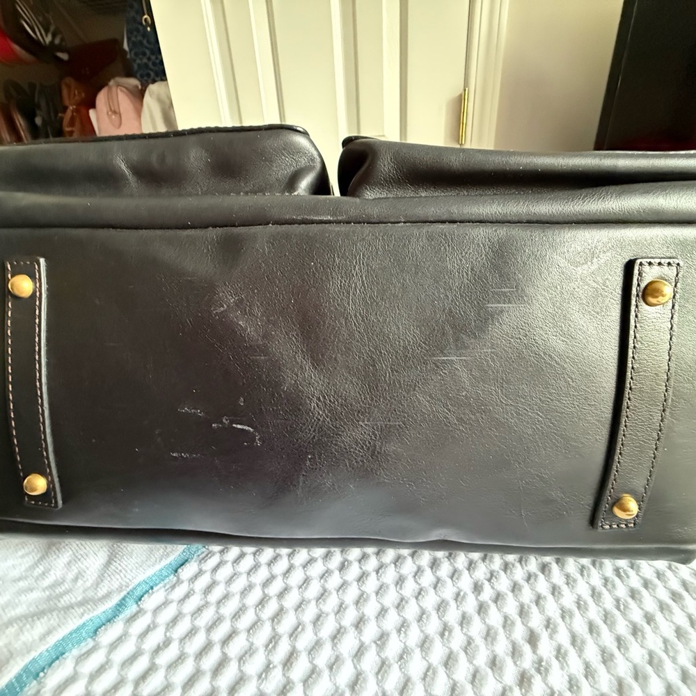 Dooney & Bourke Black Florentine Leather Clayton Satchel - Picture 4 of 5